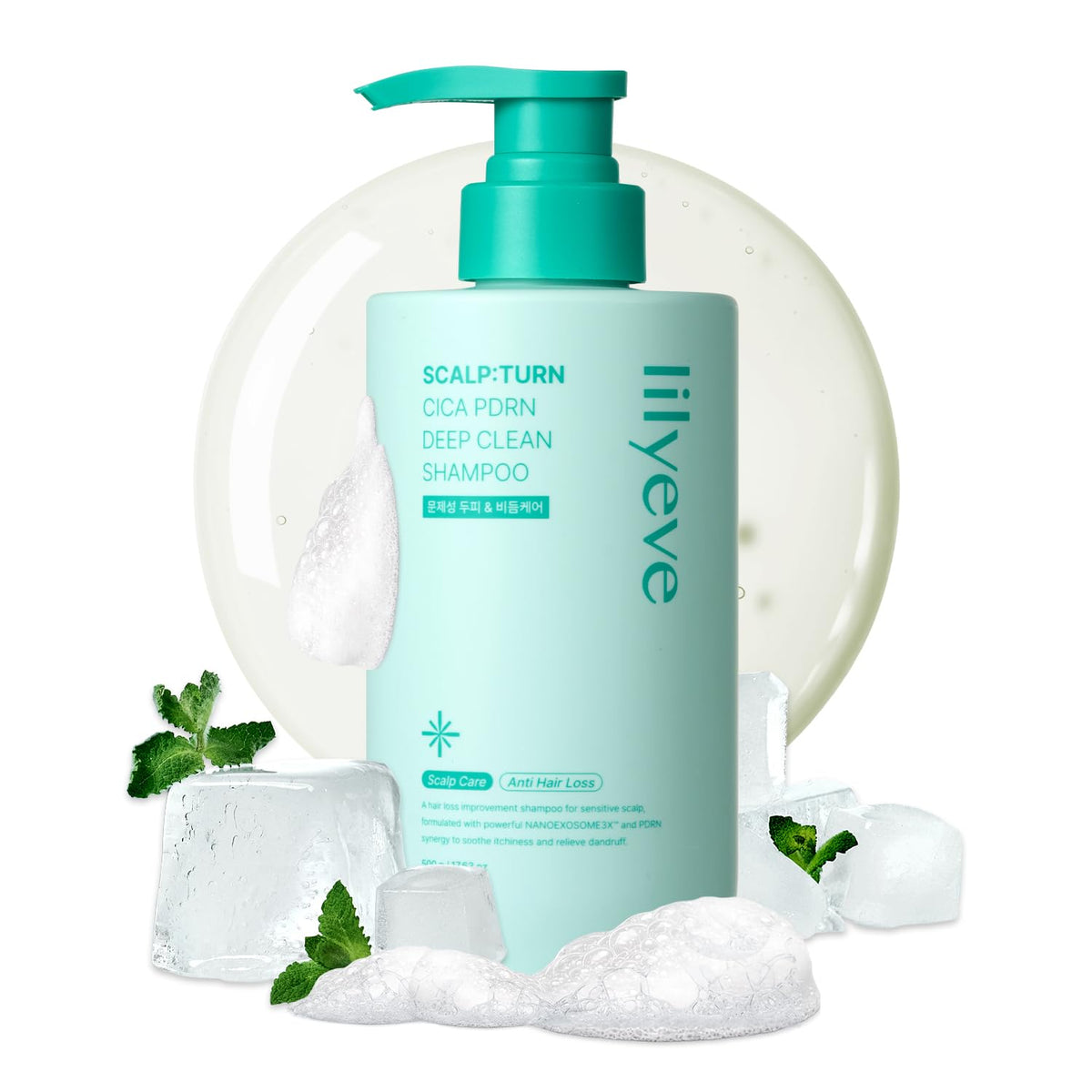 Lilyeve Scalp:Turn Cica PDRN Deep Clean Shampoo 500ml